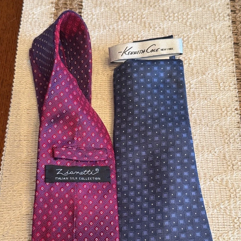 Men's Tie Lot - Burgundy, Black, Navy , Purple , Blue . Silk !